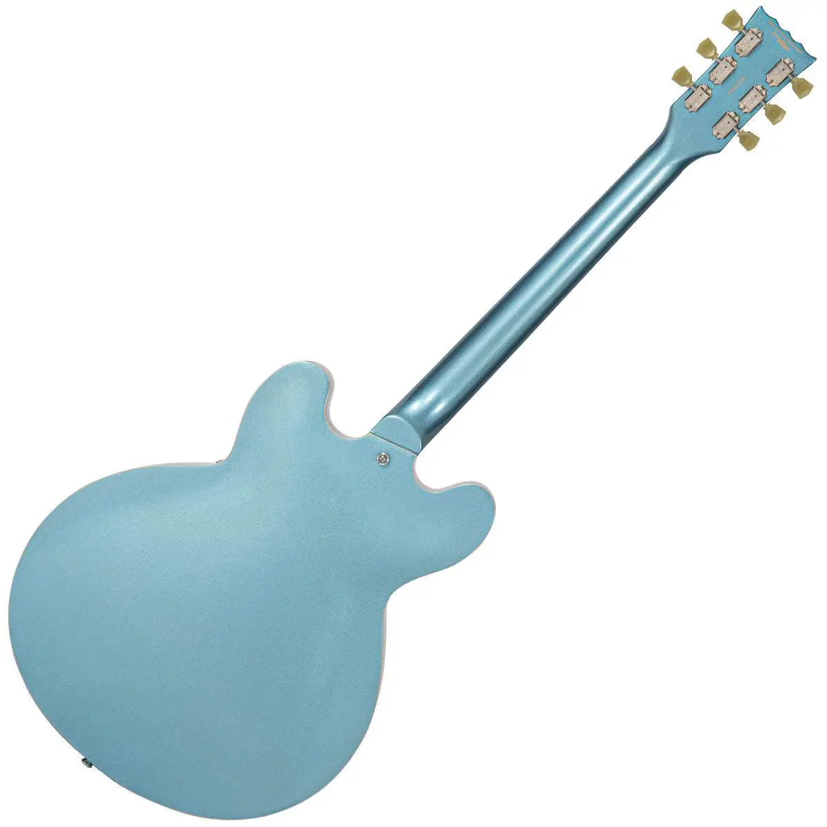Vintage VSA500B ReIssued Semi Acoustic Guitar w/Bigsby ~ Gun Hill Blue - Image 6