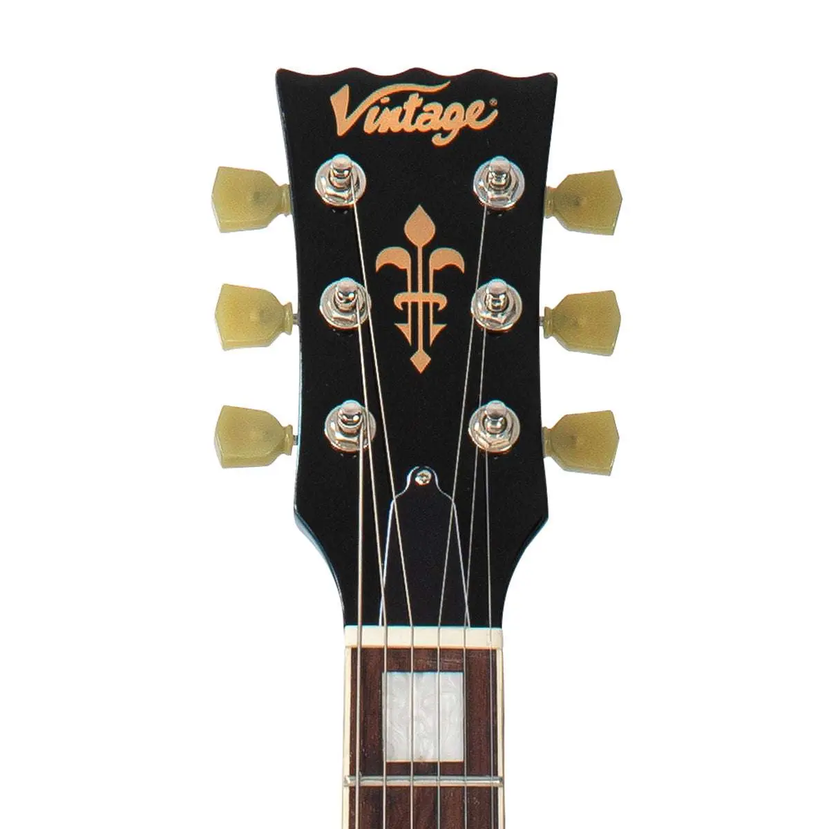 Vintage VSA500B ReIssued Semi Acoustic Guitar w/Bigsby ~ Gun Hill Blue - Image 9