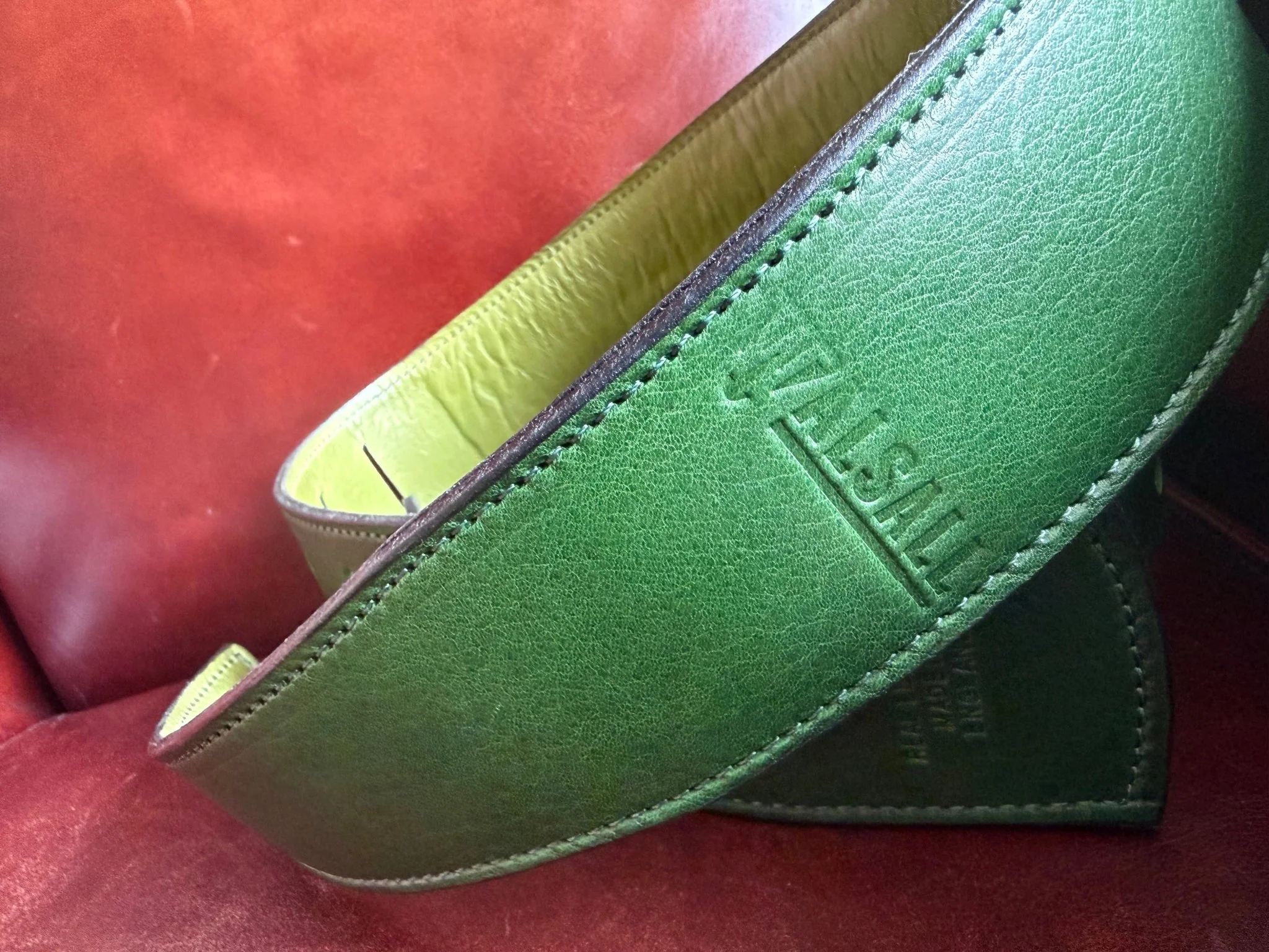 Walsall Hand Made Premium Padded Bridle Leather Guitar Strap - Image 16