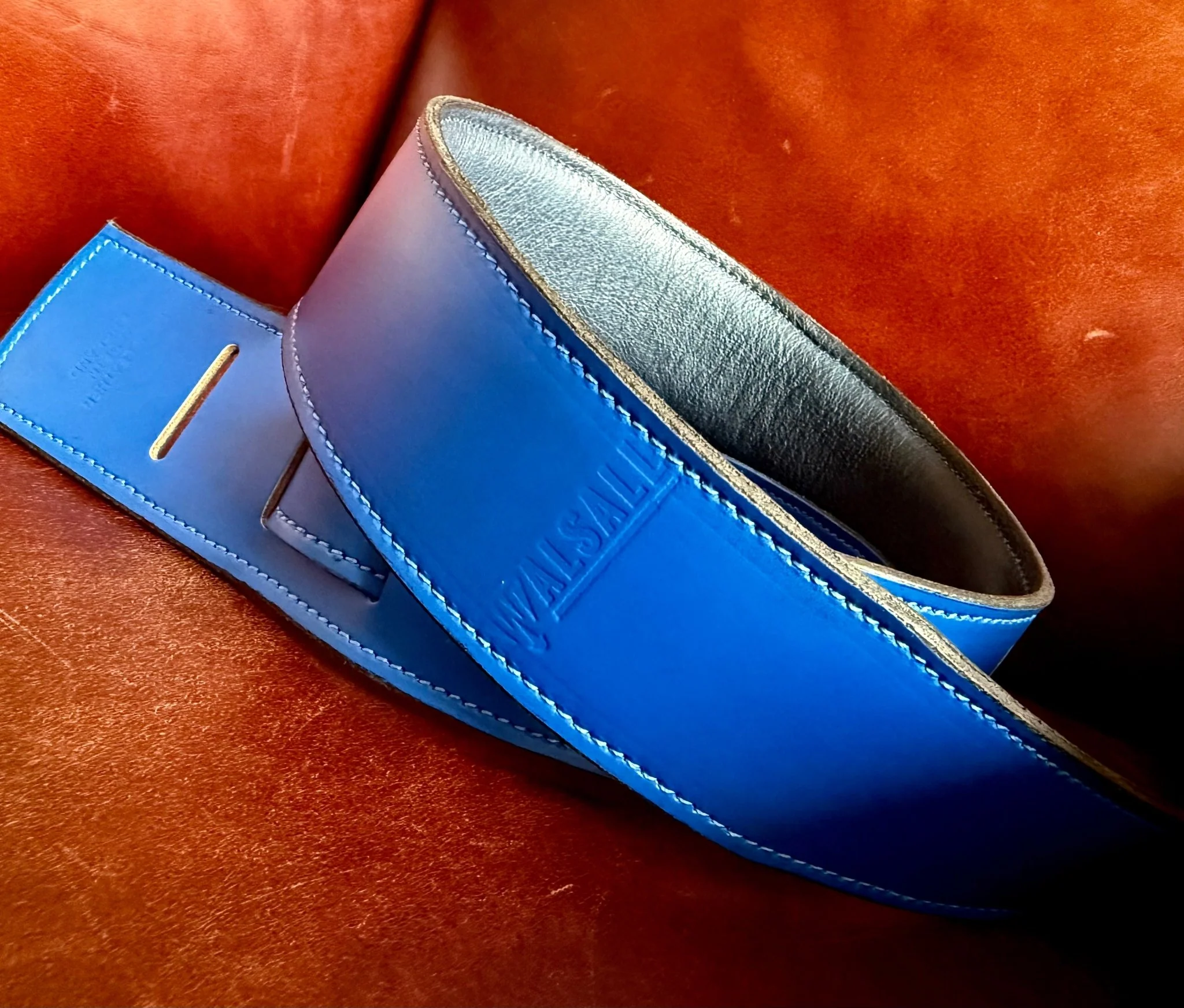 Walsall Hand Made Premium Padded Bridle Leather Guitar Strap - Image 19