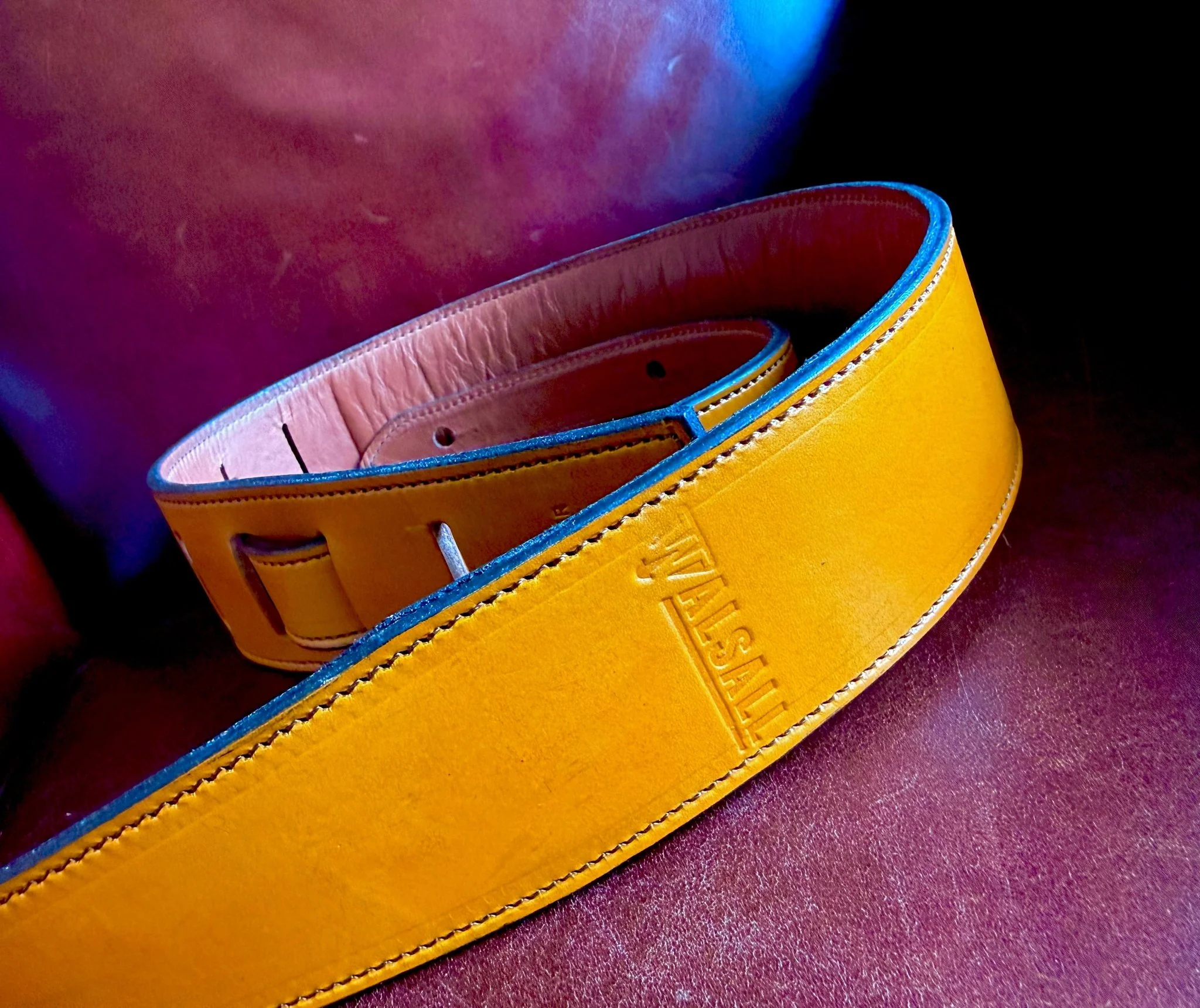 Walsall Hand Made Premium Padded Bridle Leather Guitar Strap - Image 28