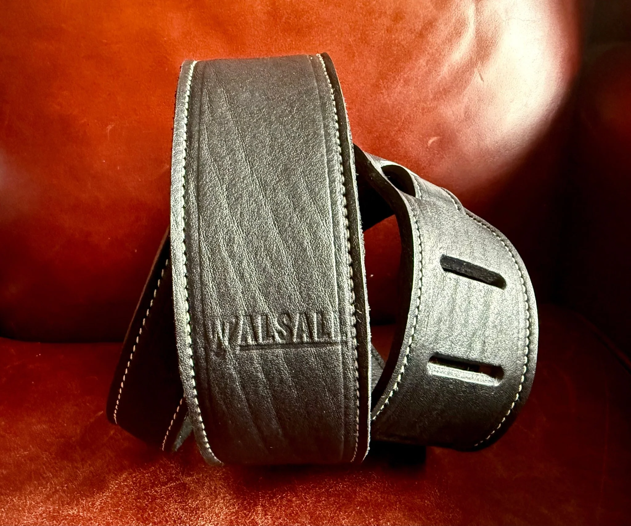 Walsall Hand Made Premium Padded Bridle Leather Guitar Strap - Image 38