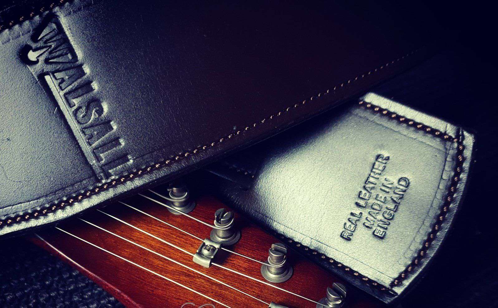 Walsall Hand Made Premium Padded Bridle Leather Guitar Strap - Image 5
