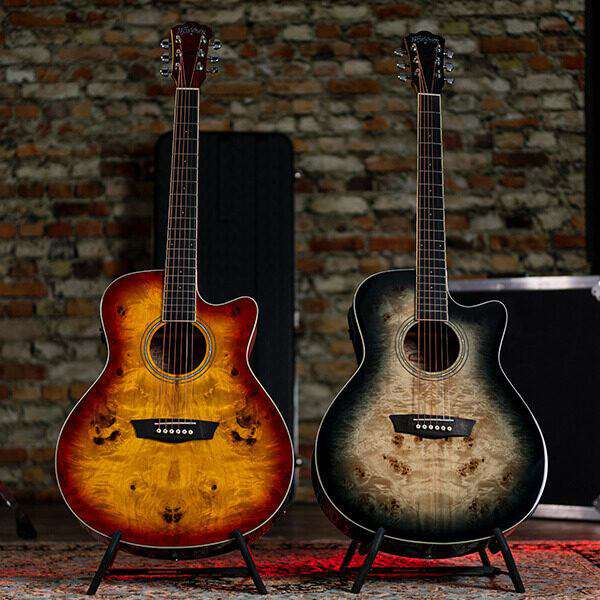Washburn BURL ACE - Grand Auditorium - Amber Fade Electro Acoustic Guitar - Image 7