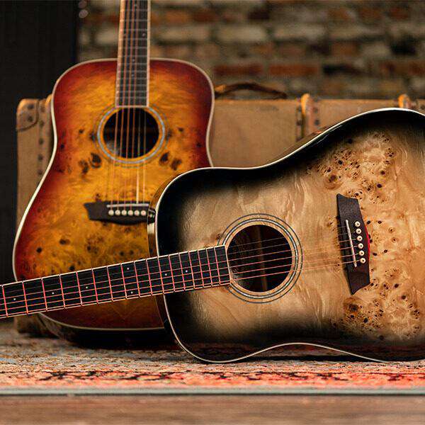 Washburn BURL D - Dreadnought - Black Fade Acoustic Guitar - Image 3