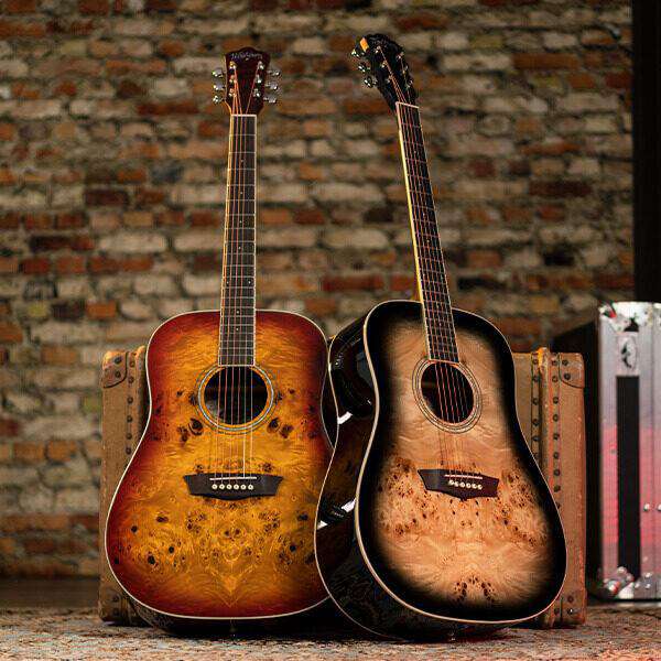 Washburn BURL D - Dreadnought - Black Fade Acoustic Guitar - Image 5