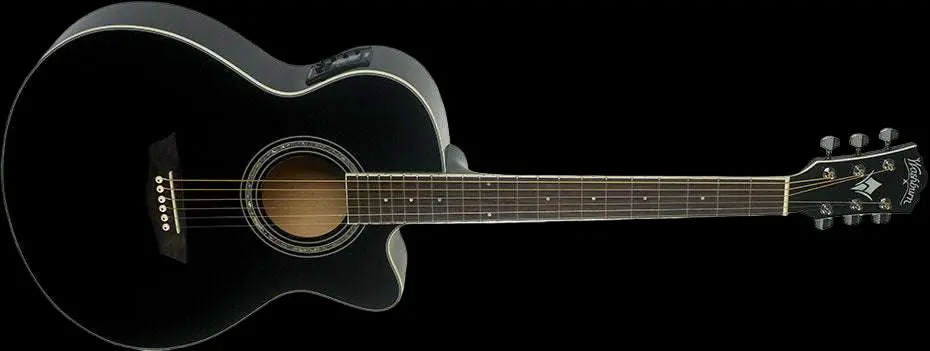 Washburn EA12 - Mini Jumbo - Black Electro Acoustic Guitar w' £225 Custom Pro Setup & Back Up Service - Image 2
