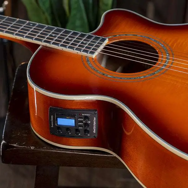 Washburn EA15 ITB - Mini Jumbo - Ice Tea Burst Electro Acousticc Guitar w' £225 Custom Pro Setup & Support Package - Image 2