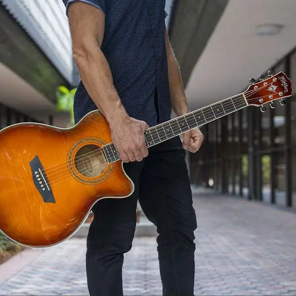 Washburn EA15 ITB - Mini Jumbo - Ice Tea Burst Electro Acousticc Guitar w' £225 Custom Pro Setup & Support Package - Image 5