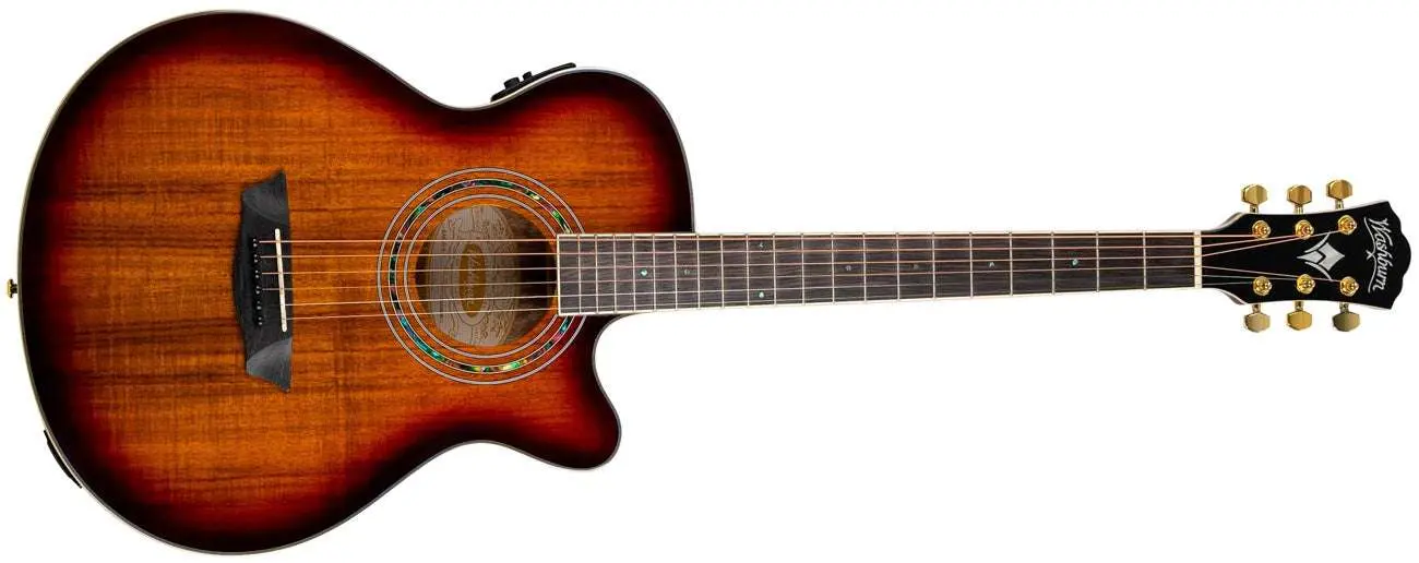 Washburn EA55G - Mini Jumbo - Koa Burst Acoustic Guitar w' £225 Custom Pro Setup & Back Up Service - Image 3