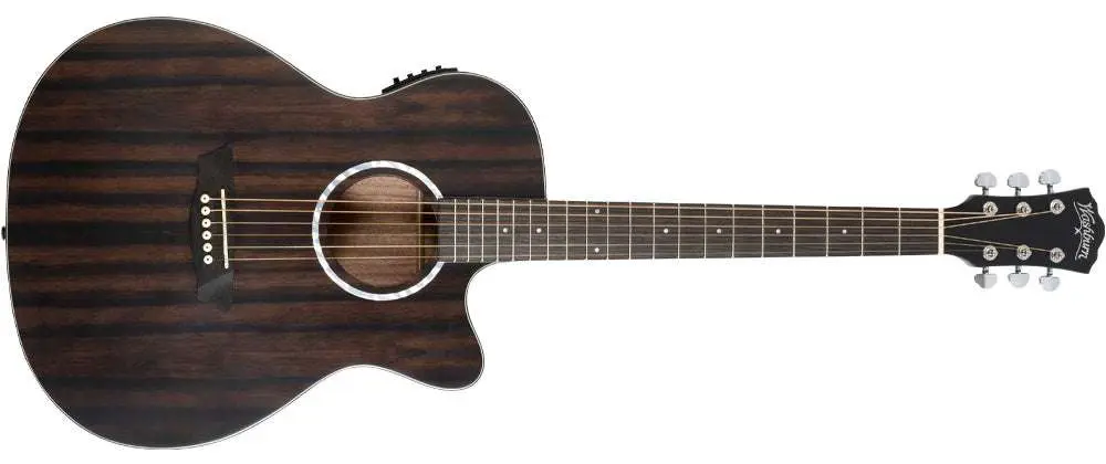Washburn EBONY ACE - Grand Auditorium - Natural Matte Electro Acoustic Guitar - Image 6