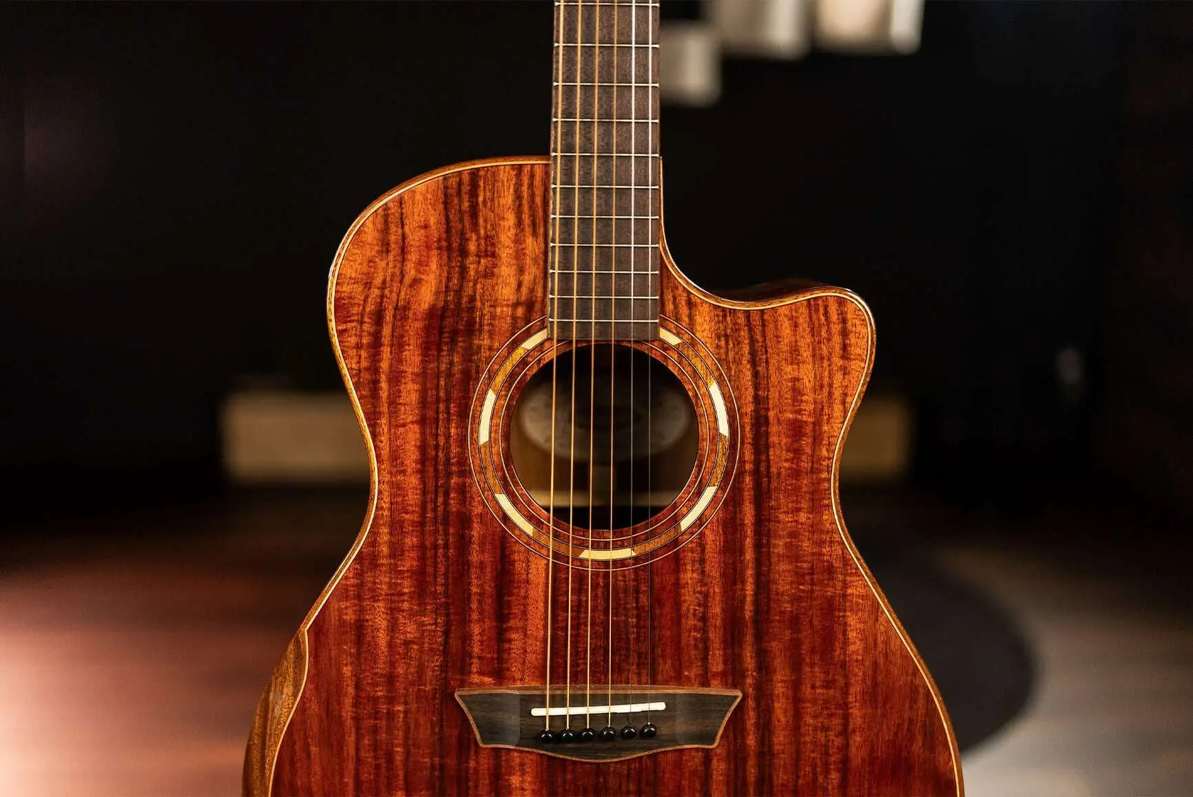 Washburn G55CE KOA w/ CASE - Grand Auditorium - Natural Electro Acoustic Guitar - Image 26